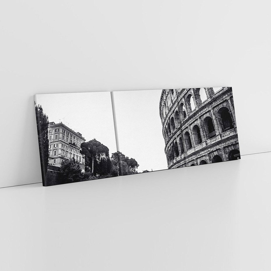 Obraz na płótnie 120x40 - Echa Historii - czarno biała fotografia, koloseum