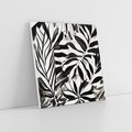 Obraz na płótnie 30x30 - Czarne Liście - akwarelowy obraz, czarno biały
