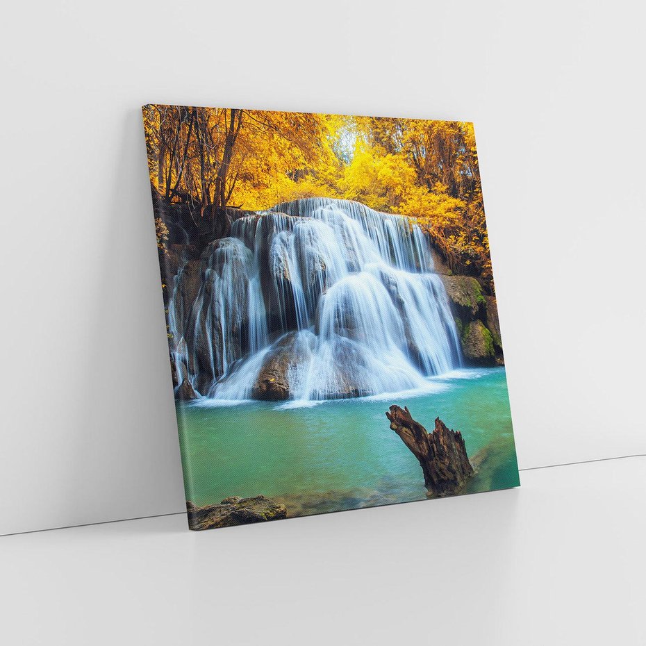 Obraz na płótnie 40x40 - Magia kolorów - jesień, las