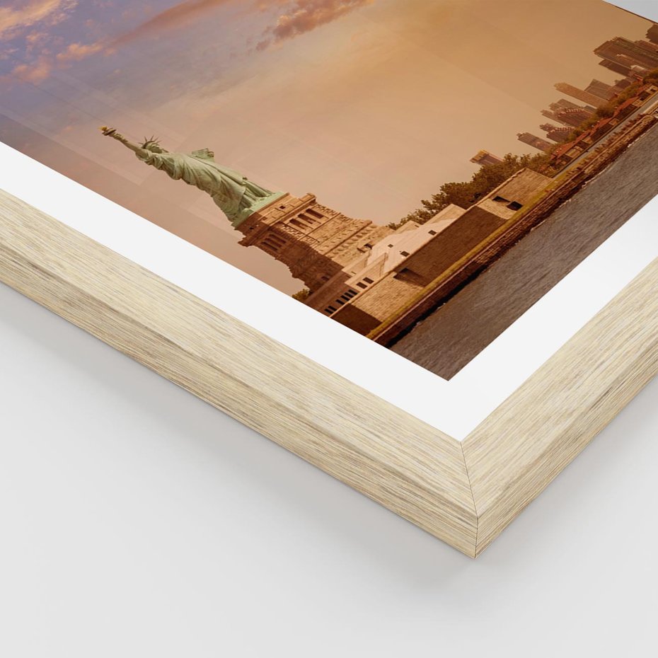 Plakat w ramie 30x40 - Statua wolności w Nowym Jorku - Nowy Jork, statua - rama drewno