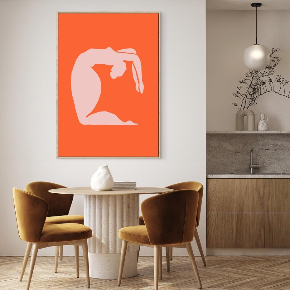 Obraz w ramie 50x70 - Antyczna Godzina - abstrakcja, kobieca sylwetka - rama drewno