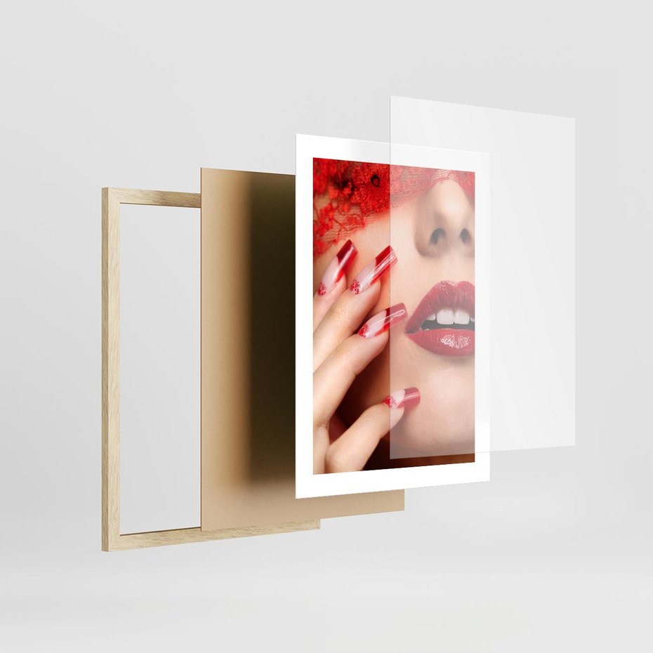 Plakat w ramie 30x40 - Piękno manicure: kolory i elegancja - paznokcie, manicure - rama drewno