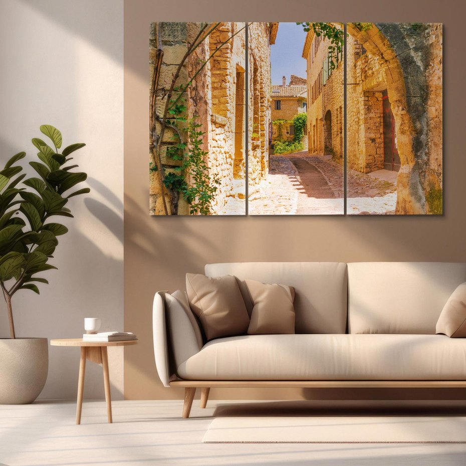 Obraz na płótnie 120x80 - Malownicza uliczka w perspektywie - uliczka, perspektywa