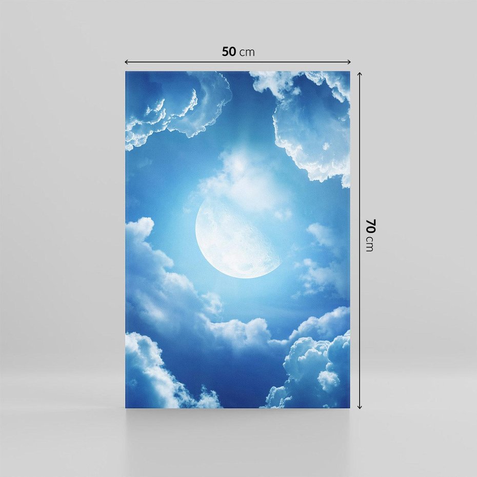 Obraz na płótnie 50x70 - Księżycowe Chmury - księżyc, chmury