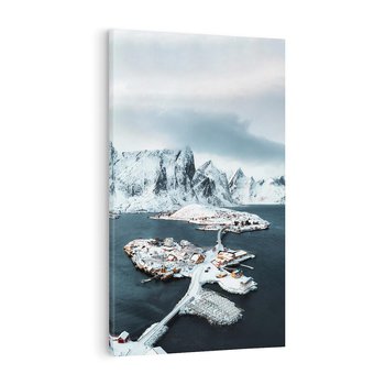 Obraz na płótnie 80x120 - Ciepło i Urok Północy - skandynawskie, domki