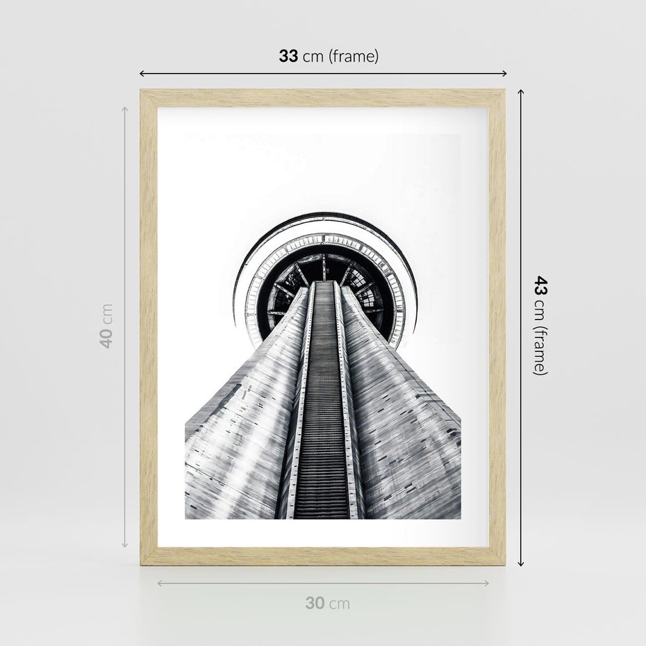 Plakat w ramie 30x40 - Perspektywa Wieży - architektura, wieża - rama drewno