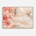Obraz w ramie 120x80 - Kwiatowe hafty marzeń - abstrakcja przypominająca kwiaty, róże - rama drewno