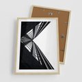 Plakat w ramie 50x70 - Nowoczesność w Linii - architektura, proste linie - rama drewno