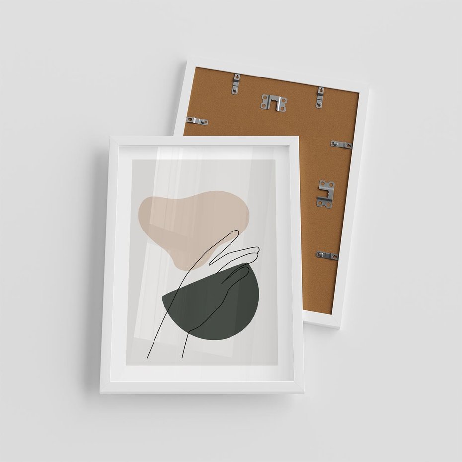 Plakat w ramie 30x40 - Rozkwitająca Opowieść - szkic jedną linią, one lone - rama biała