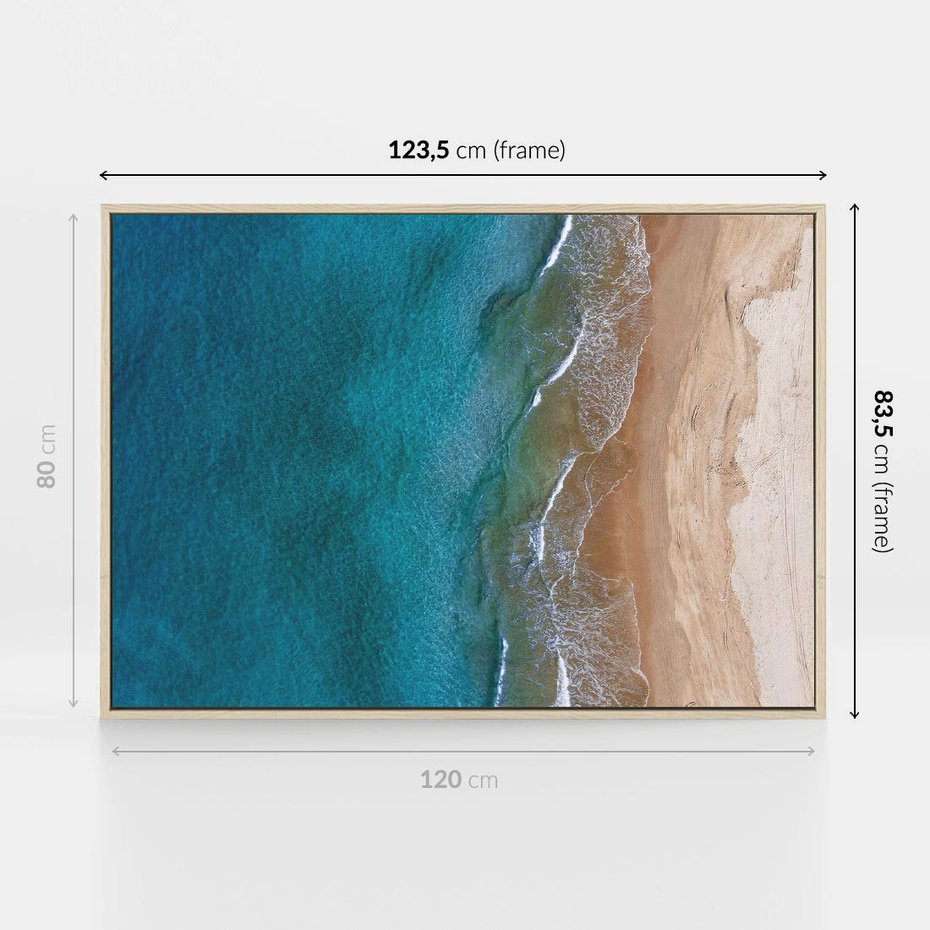 Obraz w ramie 120x80 - Spokój nad morzem - morze, plaża - rama drewno