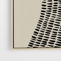 Obraz w ramie 50x70 - Migotliwa Innowacyjna Ekspresja - boho plakat, czarne kropki kreski - rama drewno