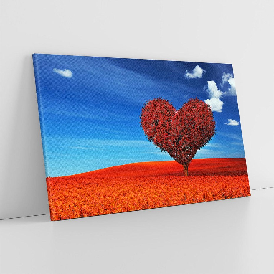 Obraz na płótnie 120x80 - Drzewo serca: Połączenie z niebem - drzewo, serce