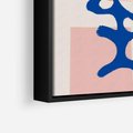 Obraz w ramie 50x50 - Migotliwe Nastroje - abstrakcyjna niebieska forma, dziwne kształty - rama czarna