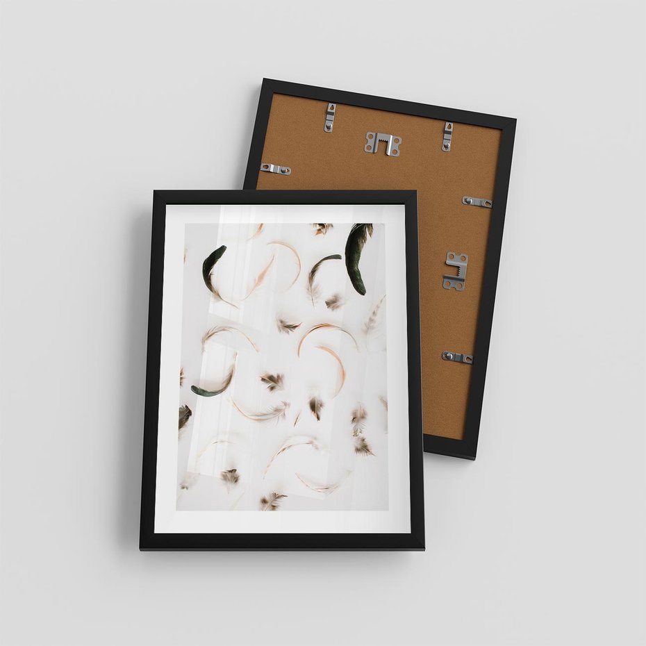 Plakat w ramie 30x40 - Kompozycja z Piór - pióra, kompozycja - rama czarna