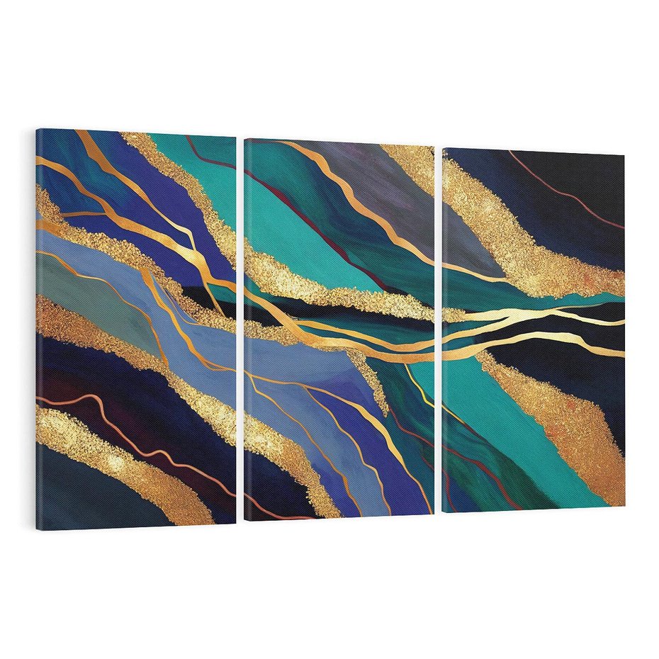 Obraz na płótnie 120x80 - Sztorm malarskich emocji - marmur, abstrakcyjna grafika