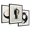 Zestaw obrazy w ramie 30x40 galeria - loft, abstrakcja, industrialny - rama czarna