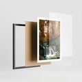Plakat w ramie 50x70 - Jesienny wodospad w lesie - wodospad, las - rama czarna