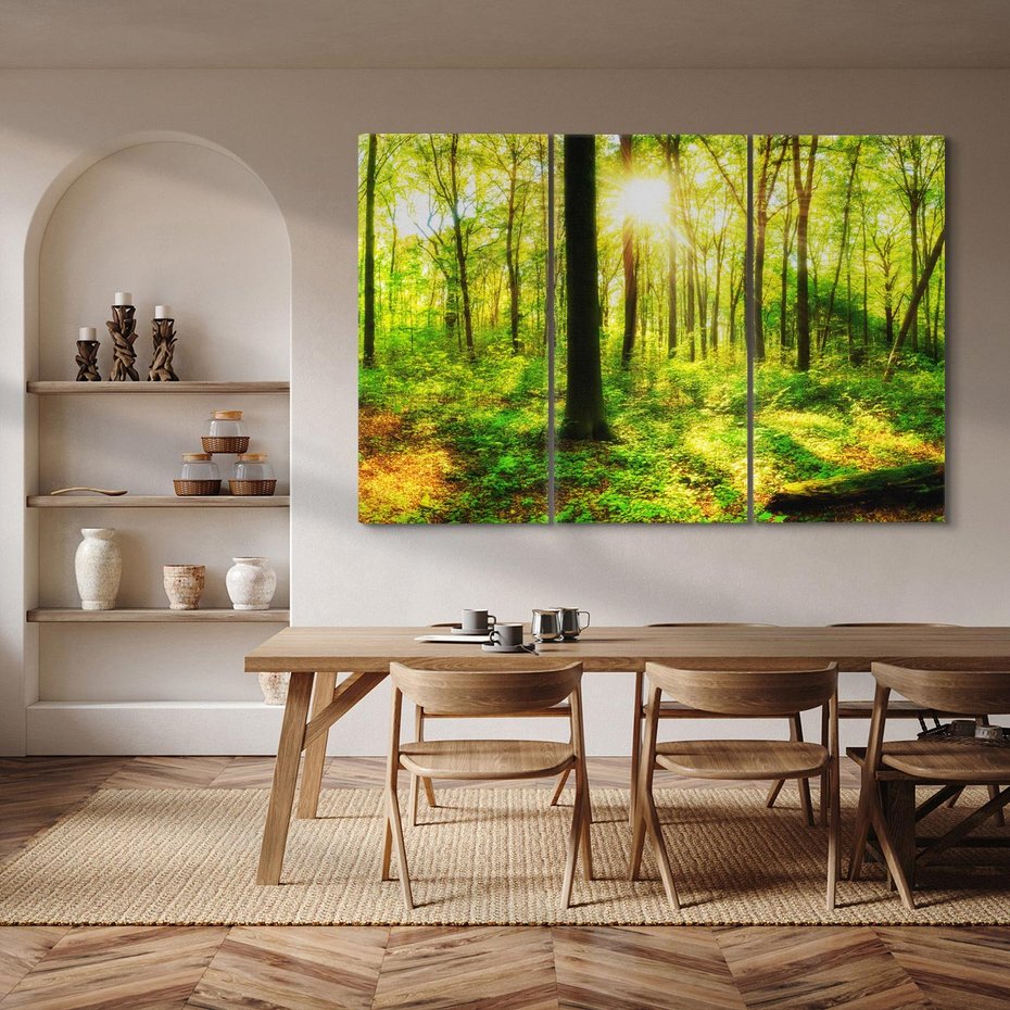 Obraz na płótnie 120x80 - Mistyfikujący las - las, drzewa