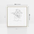 Obraz w ramie 50x50 - Rozkwitające Formy - szkic, minimalizm - rama drewno