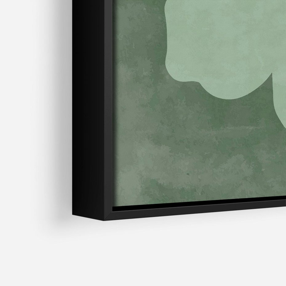 Obraz w ramie 70x100 - Kształty Zieleni - abstrakcyjny kształt, zielony plakat - rama czarna