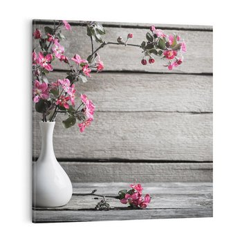 Obraz na płótnie 70x70 - Harmonia w wazonie - kwiaty, wazon