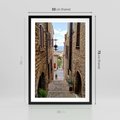 Plakat w ramie 50x70 - Perspektywa malowniczej uliczki - uliczka, perspektywa - rama czarna