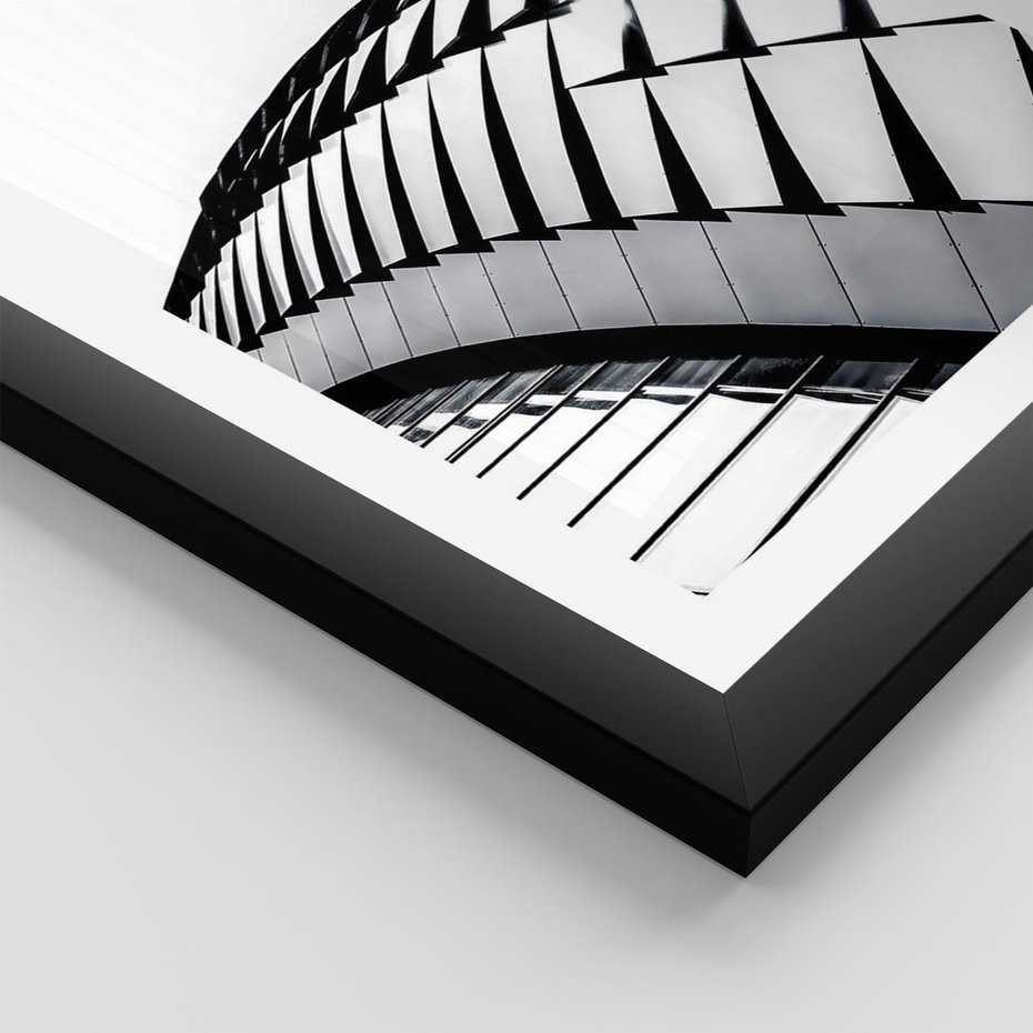 Plakat w ramie 30x40 - Dynamiczne Kształty - architektura, obłe kształty - rama czarna