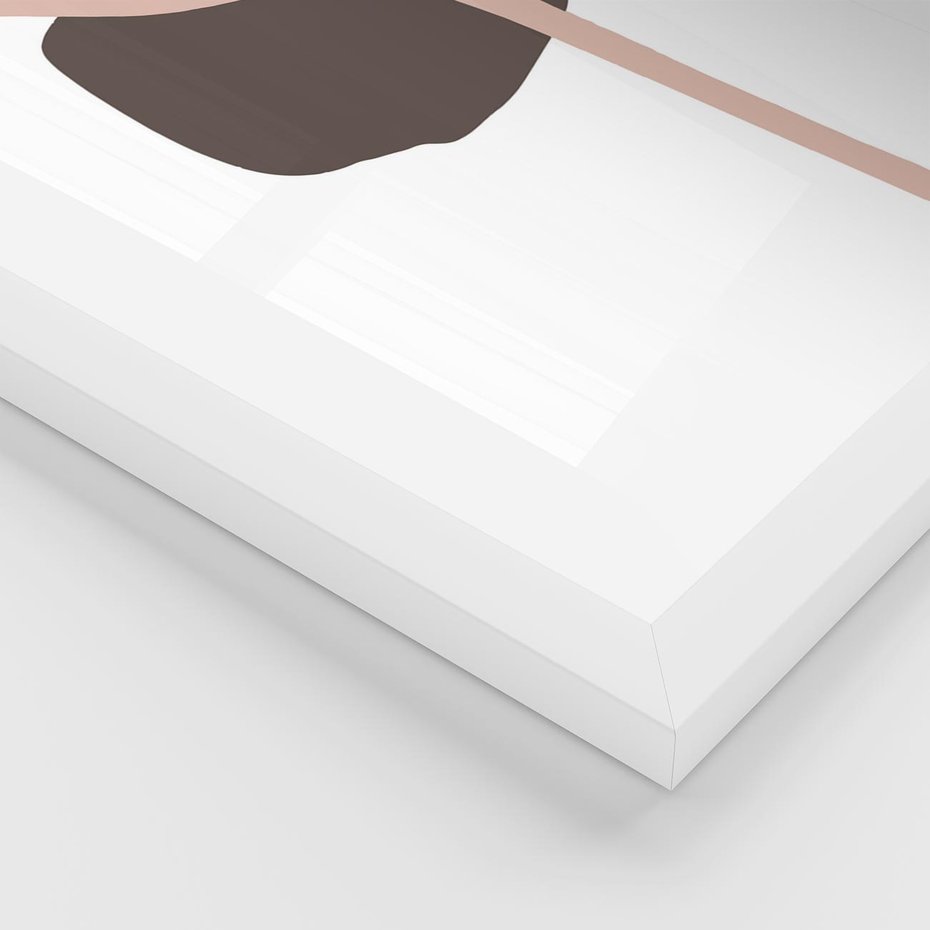 Plakat w ramie 50x70 - Wibracje Odbić Plam - abstrakcyjny obraz, rozlewające się plamy - rama biała