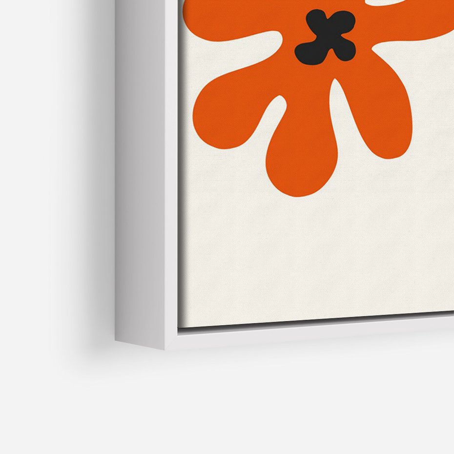 Obraz w ramie 50x70 - Taniec Akwareli - abstrakcyjne wielokolorowe kwiaty, minimalizm - rama biała