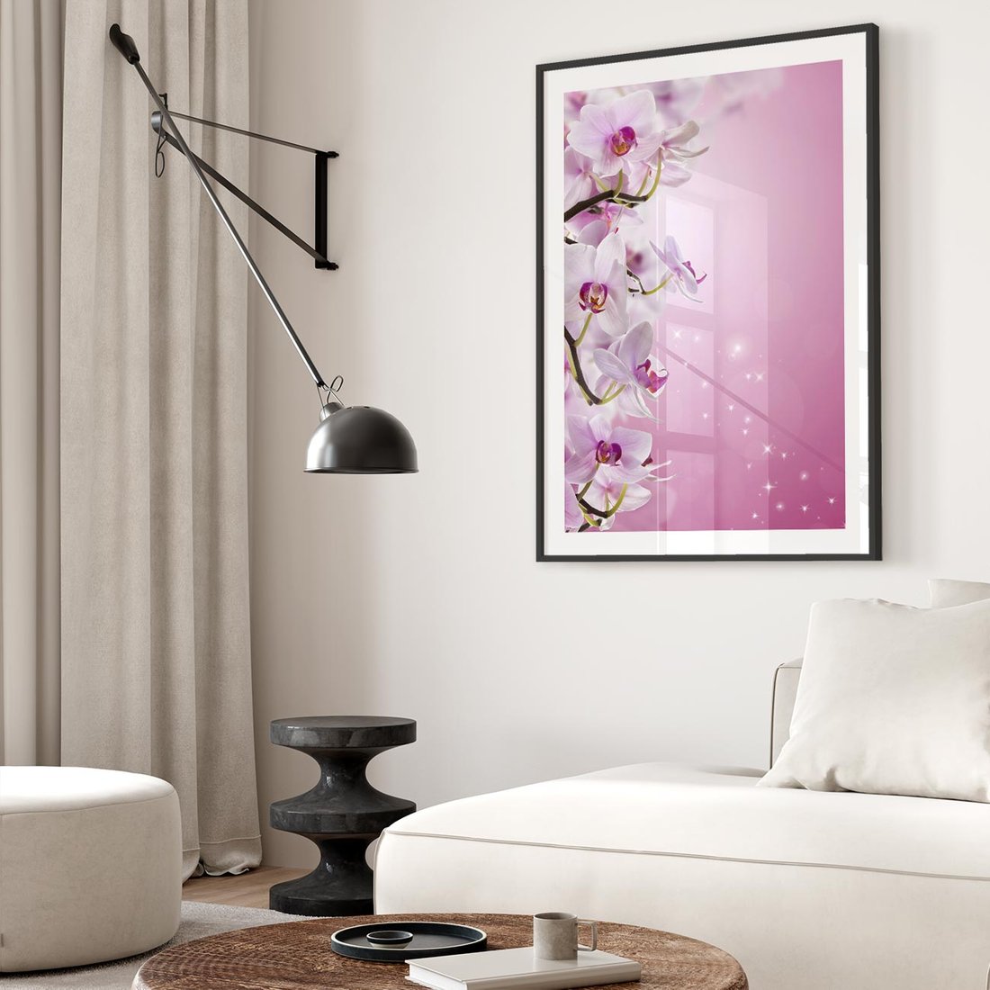 Plakat w ramie 50x70 - Relaksujące Piękno - kwiaty, orchidea - rama czarna