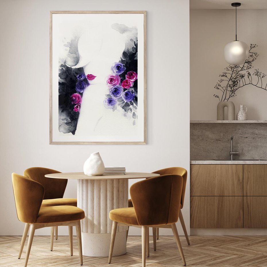 Plakat w ramie 50x70 - Urok osobowości - kobieta, portret - rama drewno