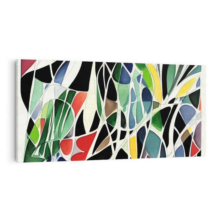 Obraz na płótnie 100x50 - Taniec Plam i Kształtów - abstrakcyjny akwarelowy obraz, plamy