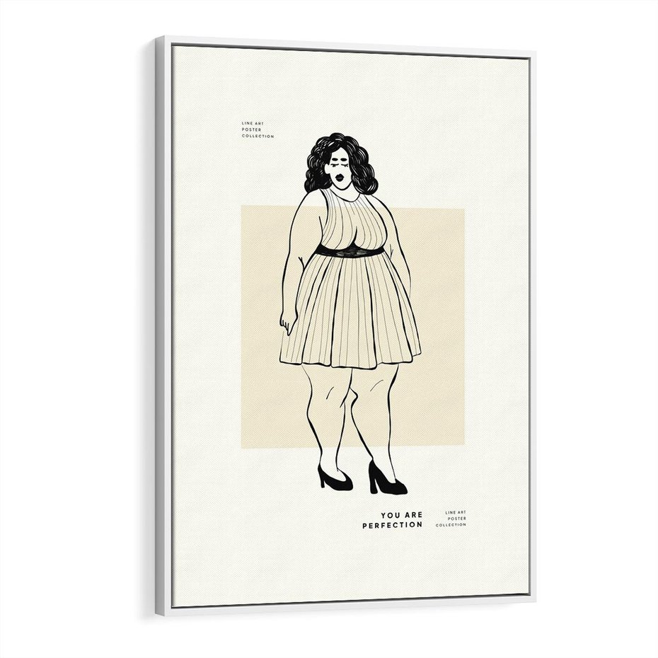 Obraz w ramie 70x100 - Ekspresja Wewnętrznych Emocji - kobieta, samoakceptacja - rama biała