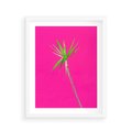 Plakat w ramie 40x50 - Retro Stylizacja - palma, liście - rama biała