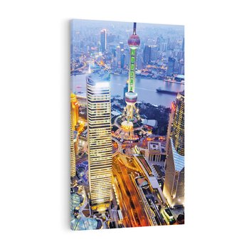 Obraz na płótnie 80x120 - Wzgórza Mieściny - wieżowce, miasto