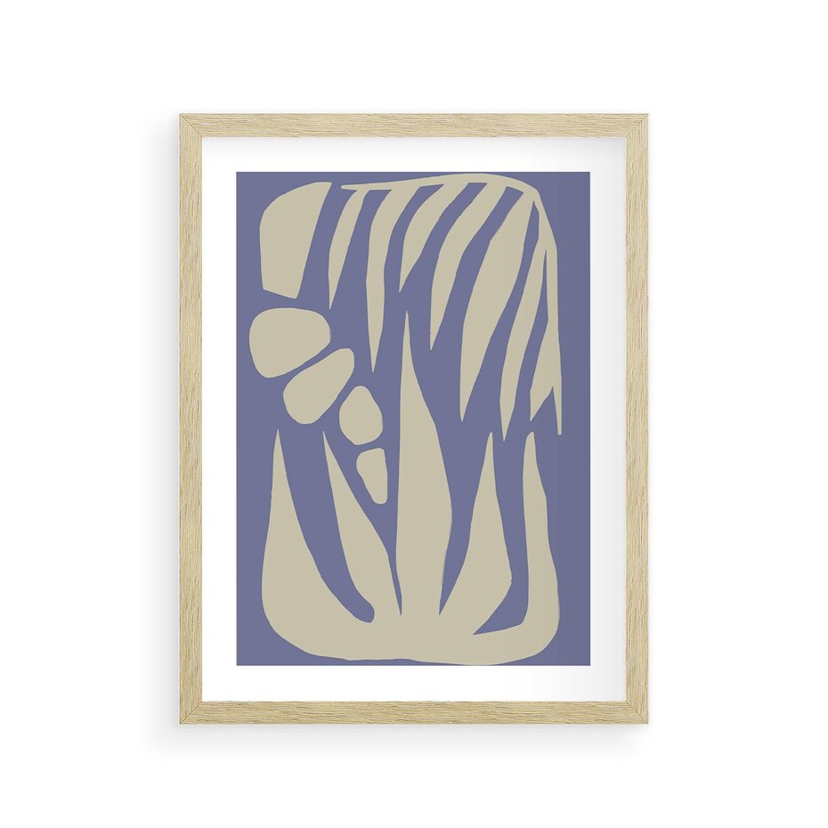 Plakat w ramie 30x40 - Kształty Niewidzialnych Granic - abstrakcyjna sztuka, skandynawski styl - rama drewno