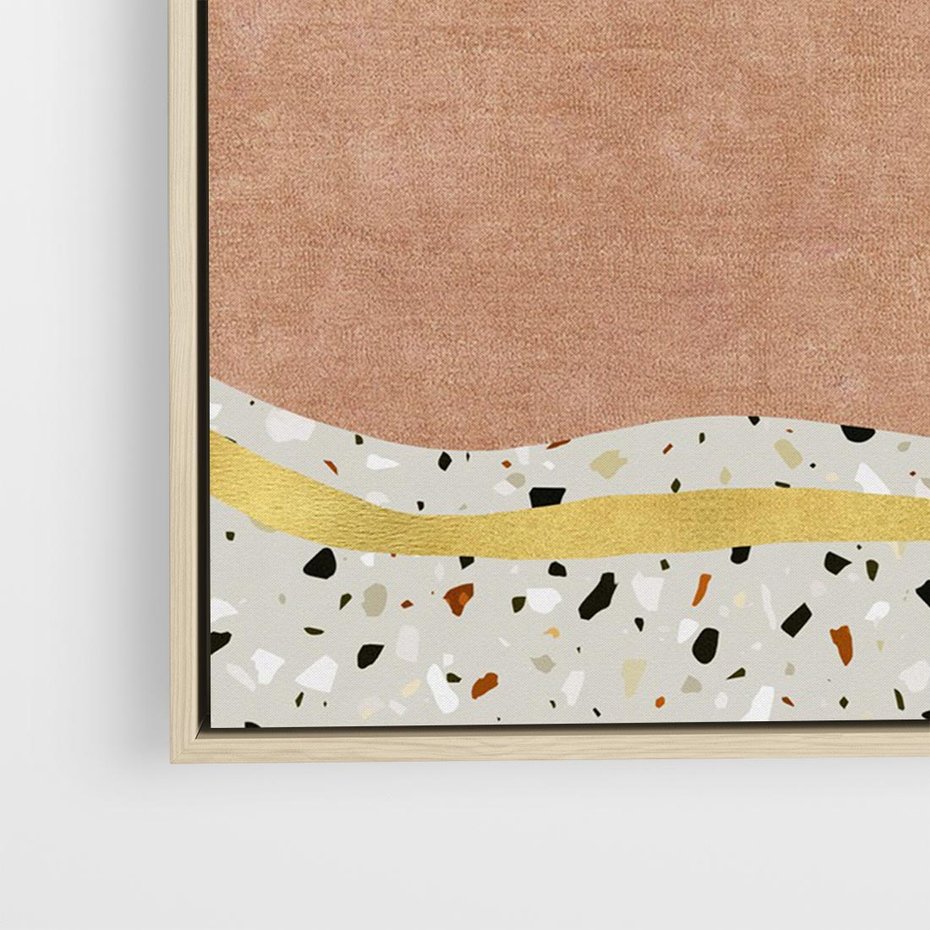 Obraz w ramie 120x80 - Tańczący w deszczu pigmentów - abstrakcyjne formy, rozlane farby - rama drewno