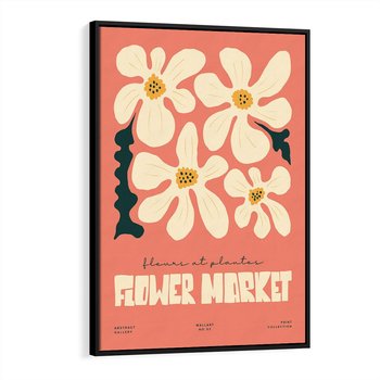 Obraz w ramie 50x70 - Szkicowane Kolorowe Uczucia - kwiatowa kompozycja, minimalizm - rama czarna