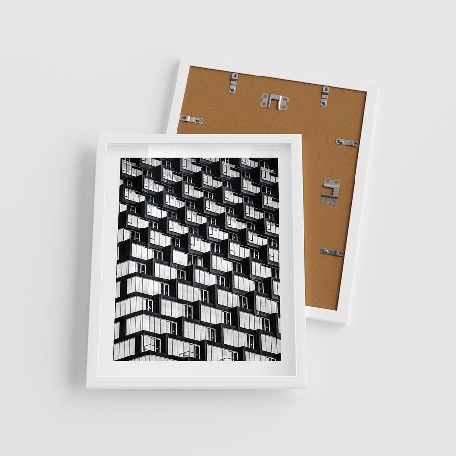 Plakat w ramie 40x50 - Elegancja Wysokości - architektura, wieżowiec - rama biała