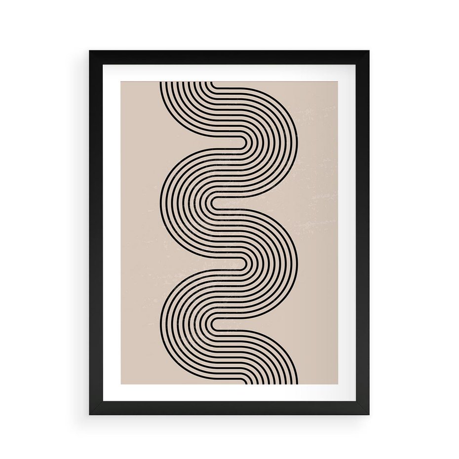 Plakat w ramie 50x70 - Bezgraniczne Odbicia - abstrakcyjne linie, geometria - rama czarna