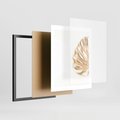 Plakat w ramie 40x50 - Przyjemność dla Oczu - złote, liście - rama czarna