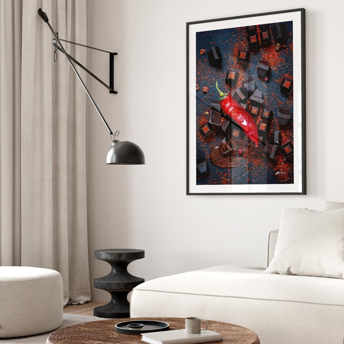 Plakat w ramie 50x70 - Papryka w Restauracji - restauracja, papryka - rama czarna