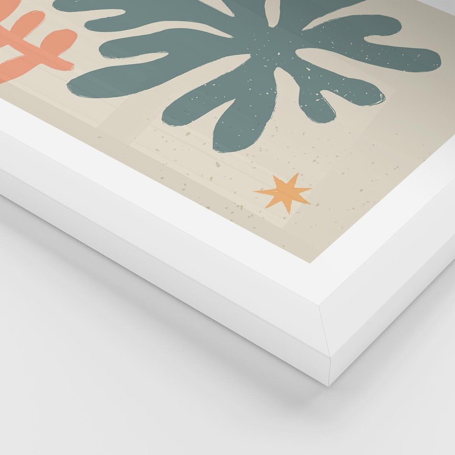 Plakat w ramie 30x40 - Rozbłysk Emanacji - boho formy, kształty - rama biała