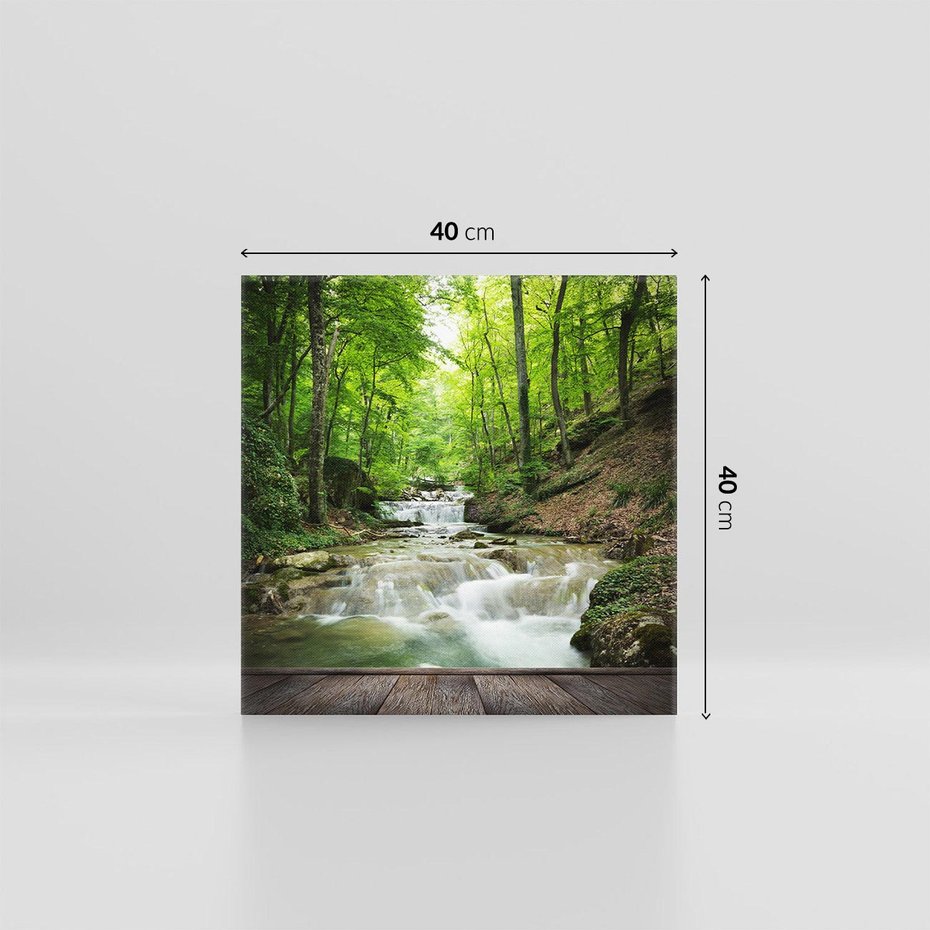 Obraz na płótnie 40x40 - Plączący się strumień - rzeka, strumień