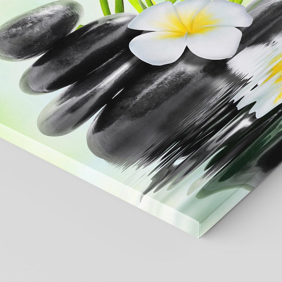 Obraz na płótnie 100x70 - SPA: Relaksująca woda i kamienie - SPA, woda