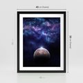 Plakat w ramie 40x50 - Kosmos - Ziemia i Księżyc - kosmos, ziemia - rama czarna