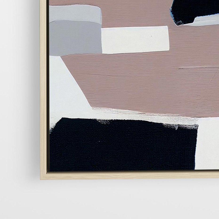 Obraz w ramie 70x50 - Wyrażona cisza abstrakcji - abstrakcyjne, nieregularne kształty - rama drewno