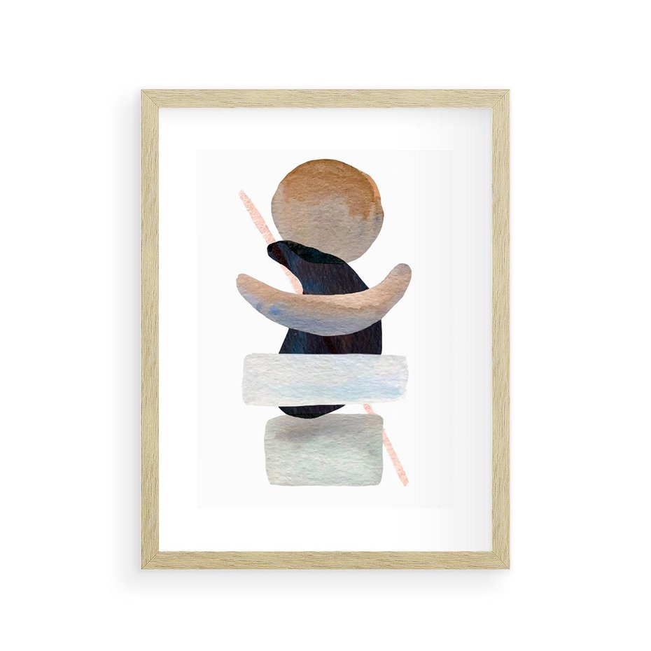 Plakat w ramie 30x40 - Rozkwitające Nowe Wymyślności - abstrakcja, akwarelowe plamy - rama drewno