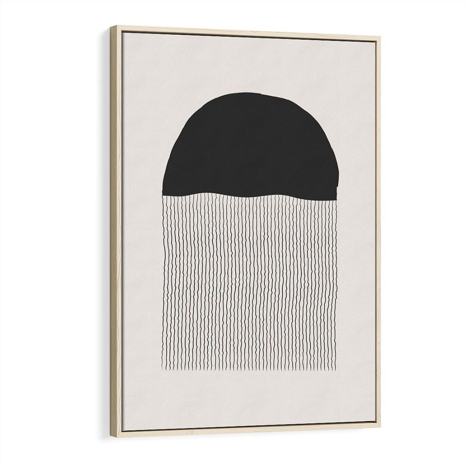 Obraz w ramie 80x120 - Wewnętrzne Widzenia - abstrakcyjna kompozycja, półkole - rama drewno