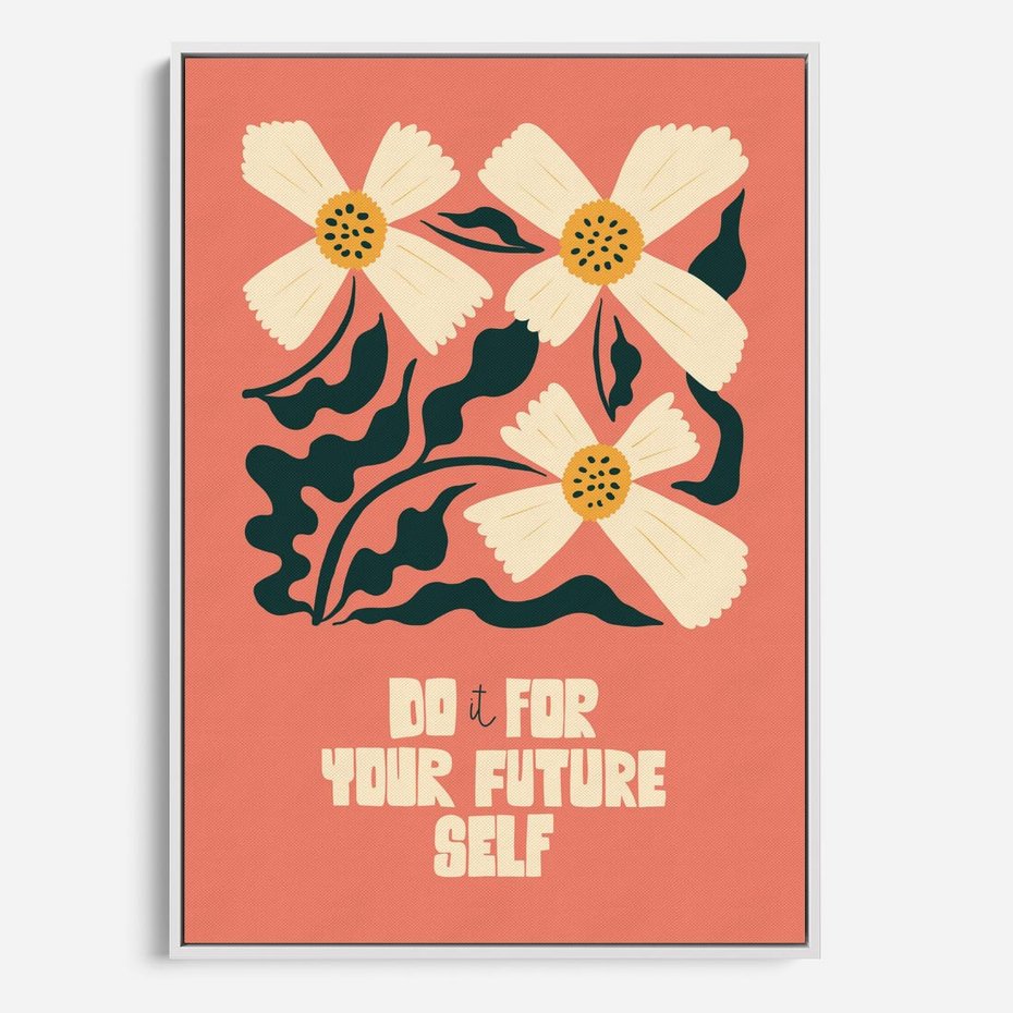 Obraz w ramie 50x70 - Mgliste Refleksje - nowoczesny plakat, różowe tło - rama biała